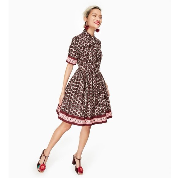 kate spade Dresses & Skirts - Kate Spade Floral Tile Button Down Shirtdress